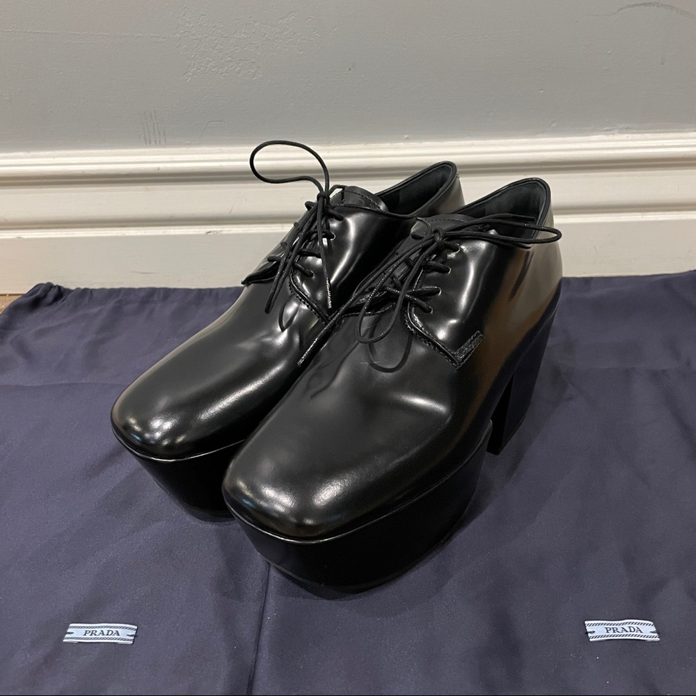 Prada lace up Platform